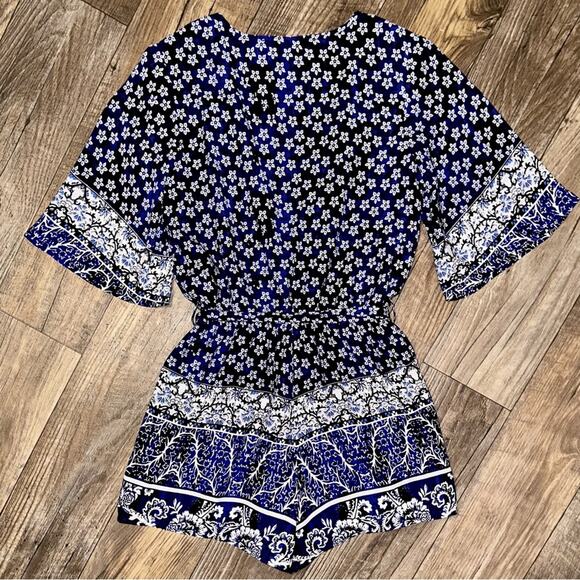 Lovers + Friends Isabelle Romper in Royal Scarf Blue Size XS - Picture 11 of 16